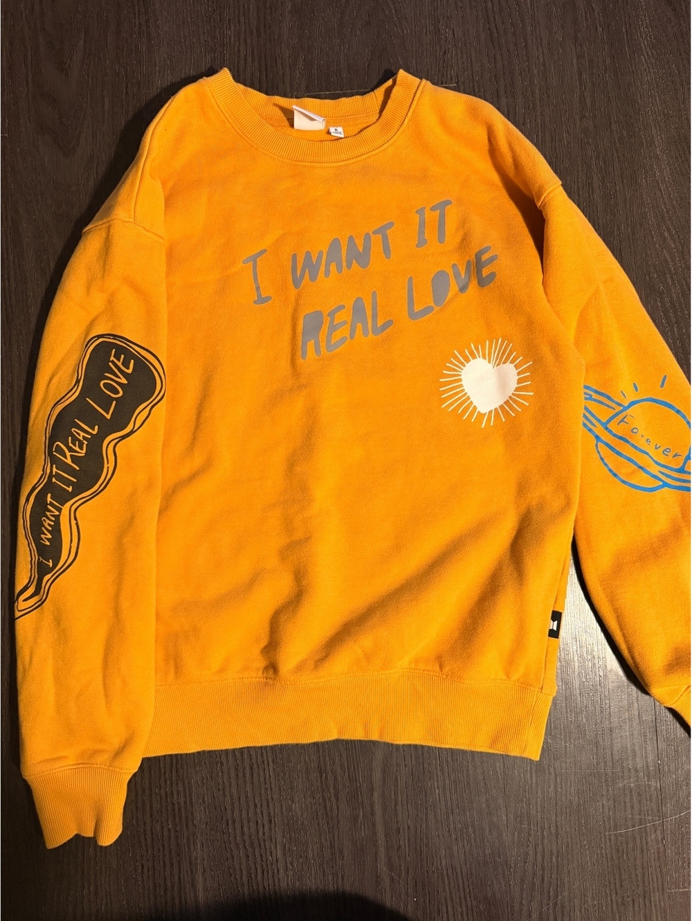 Official BTS DNA I Want It Real Love Orange Crewneck XL